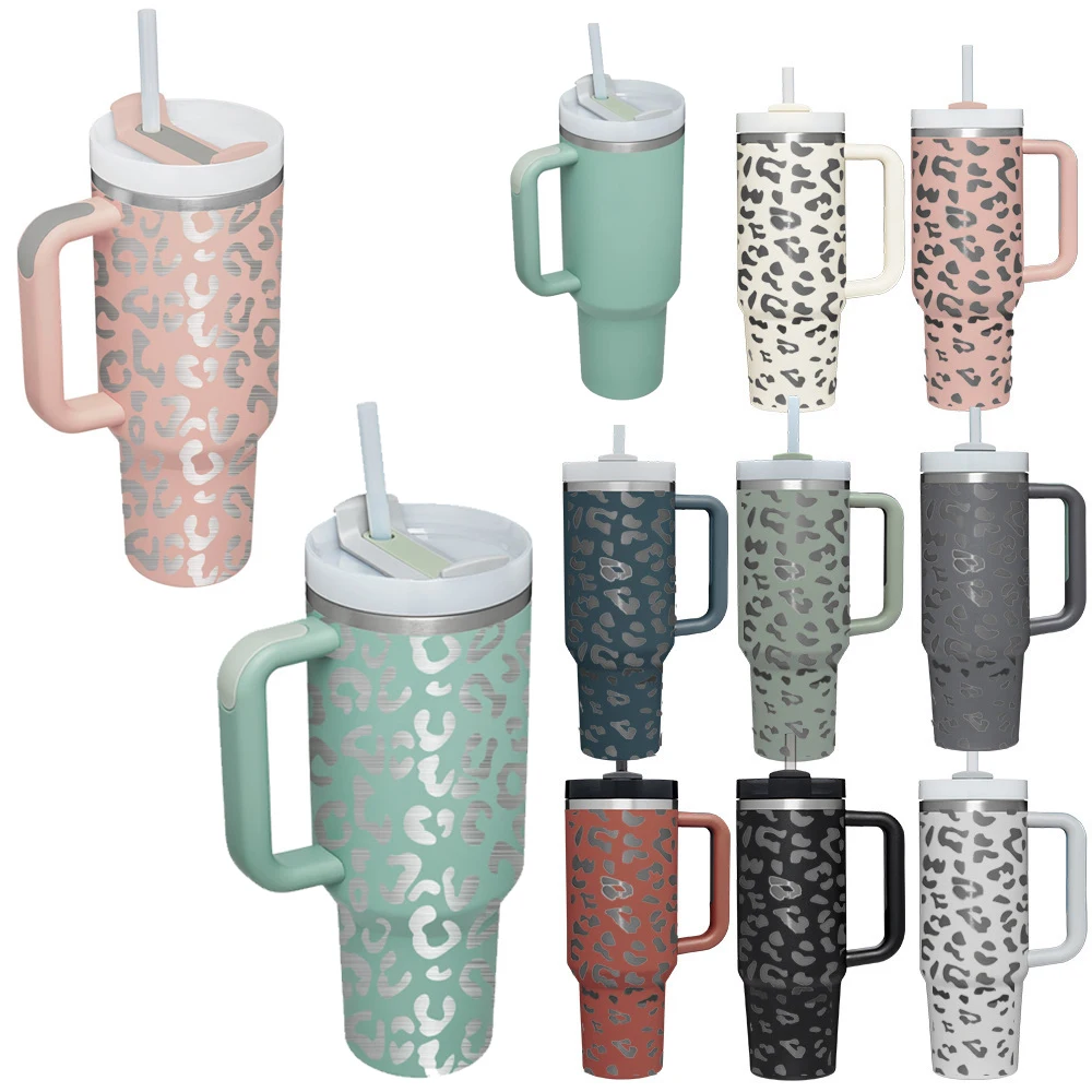 Blank Sublimation 40 Oz 20oz 30oz Travel Sports Tumblers 304 Stainless Steel Double Wall Vacuum Insulation Cup Cooler Can black