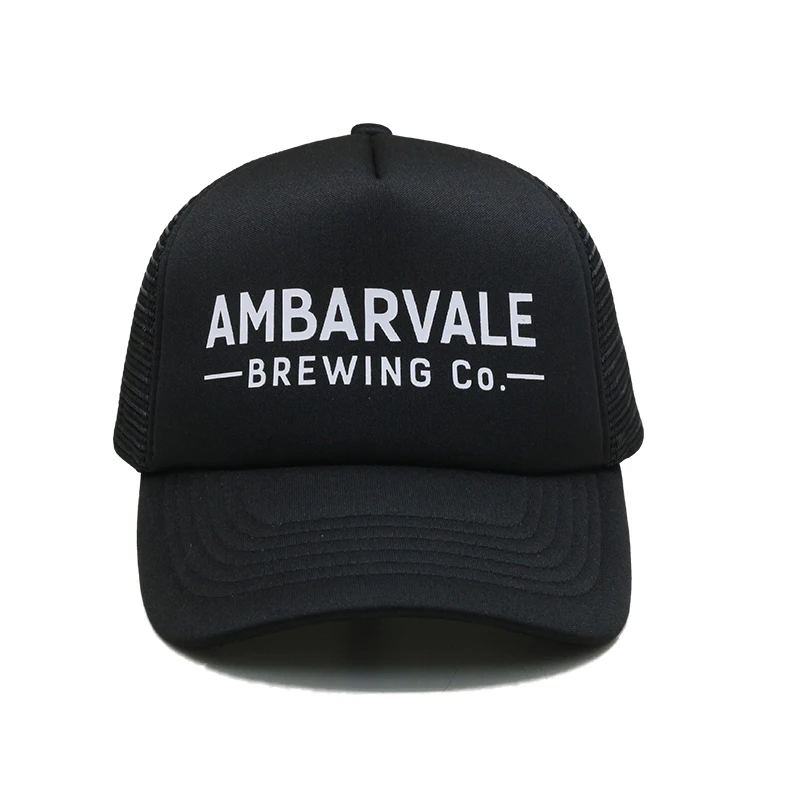 Custom Printing Two Town Polyester Foam Front 5 Panel High Crown Mesh Back Trucker Hat Cap