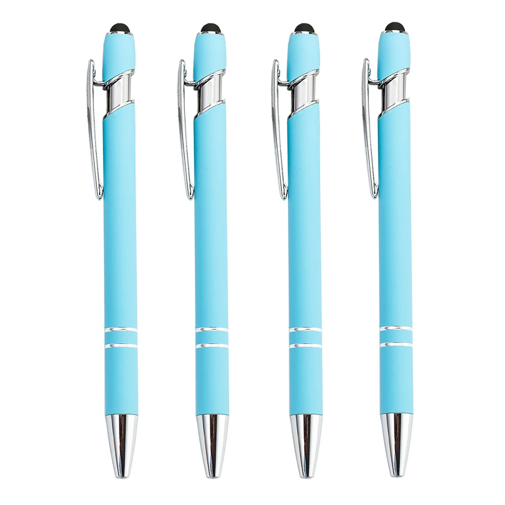 Very nice wathet silver rubber aluminium ballpoint pens custom logo metal stylus pen with manufacturer price