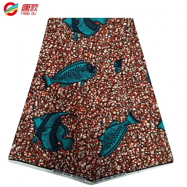 High quality Print wax fabric 100% Polyester Wholesale popular cotton wax printed clothing fabric
