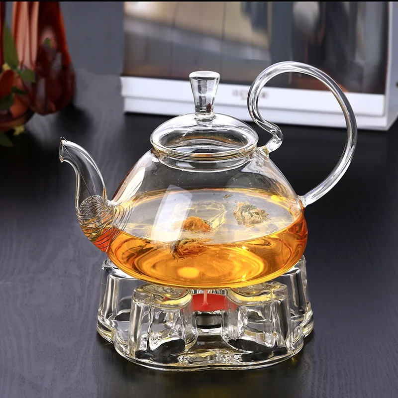 traditional arab style handcraft borosilicate thermal flower tea infusion pot