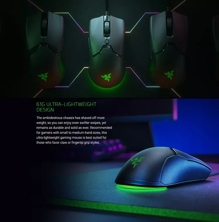 Original Razer Viper Mini 8500 DPI Wired Gaming Mouse RZ01-03250100-R3M1