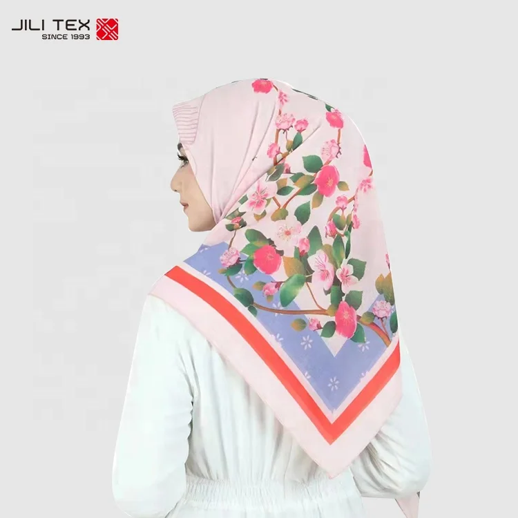 tudung borong china factory custom bawal Printed Cotton voile Muslim Hijabs easy to shape Scarves printing hijab