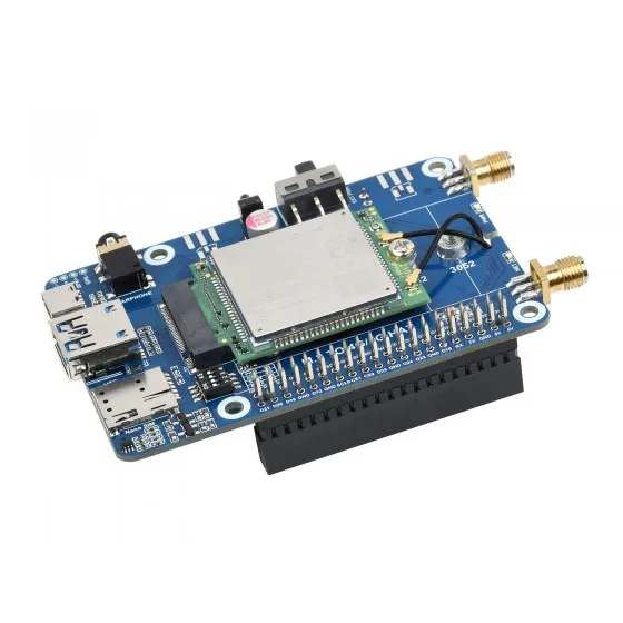 SIM7600G-H M.2 4G HAT for Raspberry Pi  LTE CAT4 High Speed  4G/3G/2G  GNSS Global Band