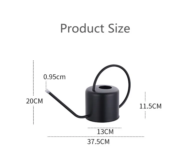 Mydays Outdoor 1.3L Exquisite High Quality Stainless Steel Long Spout Watering Can with Ergonomic Handle for Plants Flowers