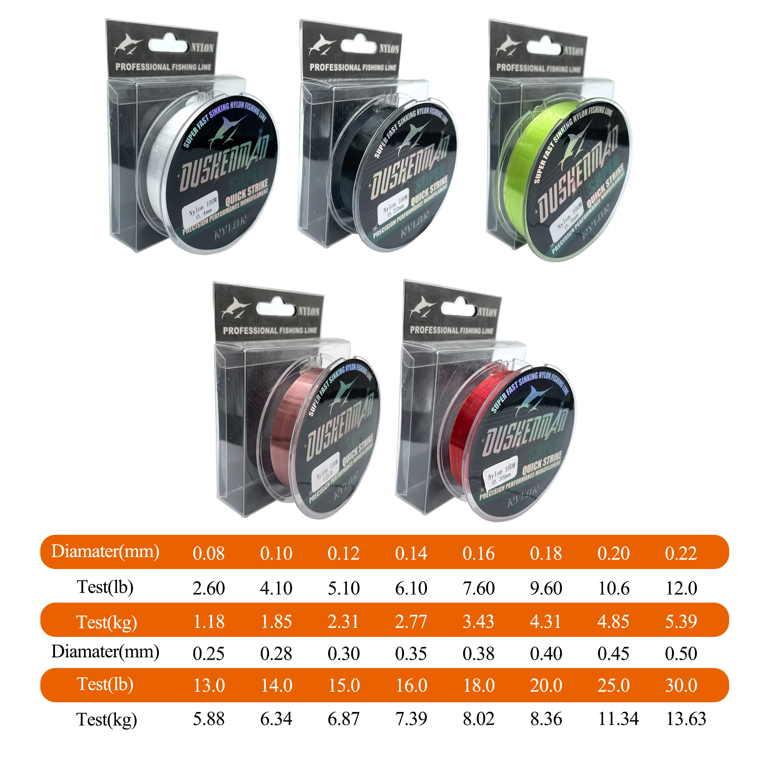 Wholesale Price All Size Sea Fishing Line Multi Color Super Strong Monofilament Nylon Fishing Line