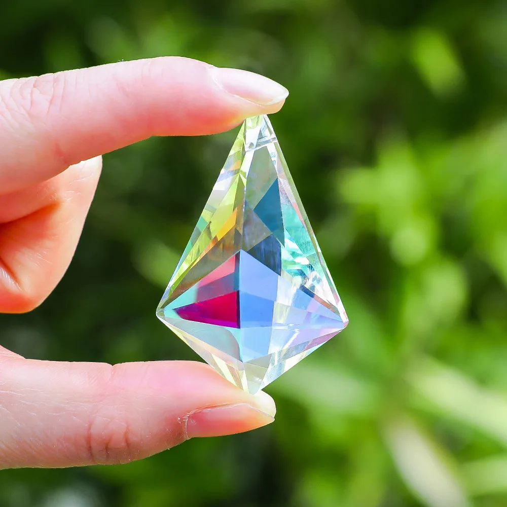 MH-DS0319 K9 AB color Crystal Pendant Prism Crystal Faceted Prism chandelier crystal parts