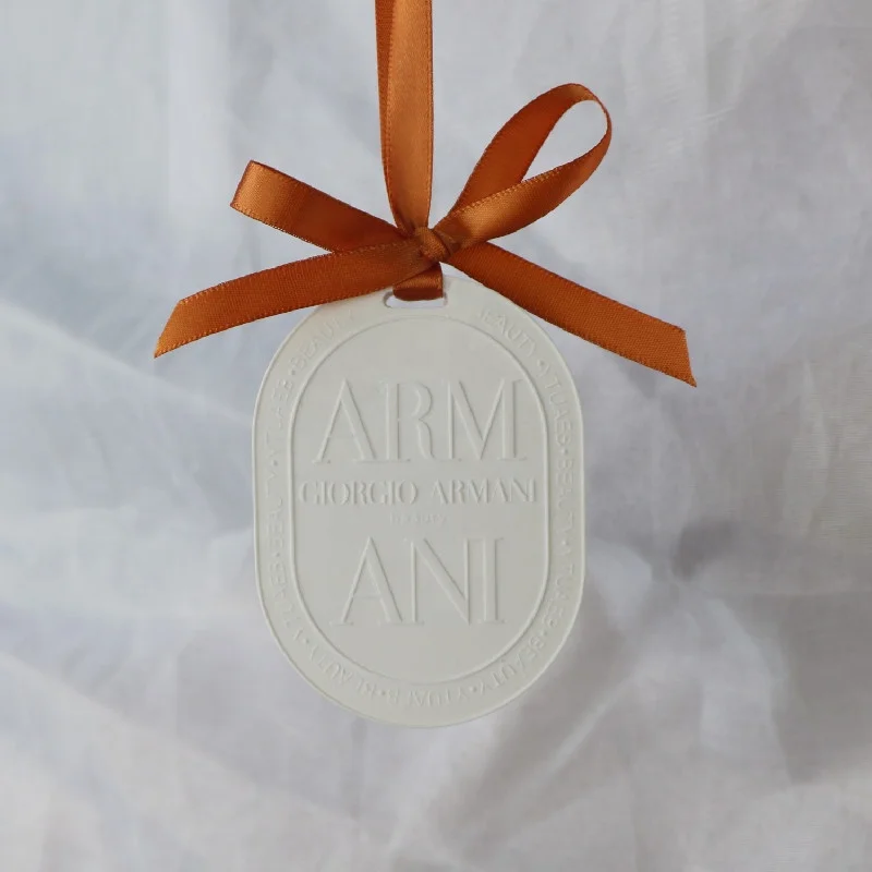 Logo Customized Hanging Oval Scented Ceramic Essential Oil Stone Perfume Tester Aromatherapy Diffuser