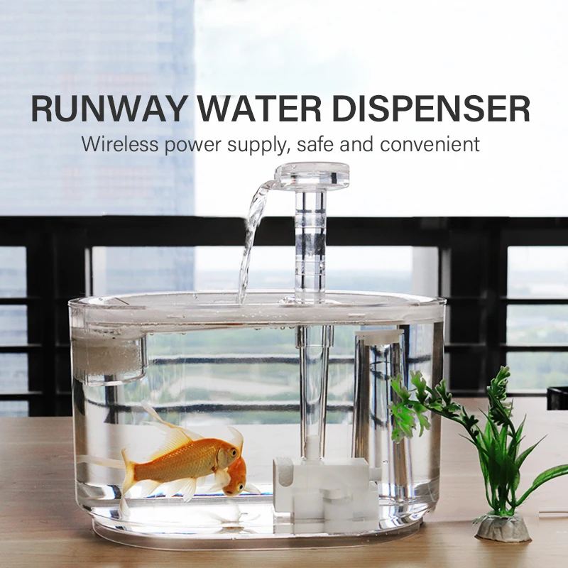 Automatic pet water dispenser Transparent Plastic Pet Feeder Water Food Cat Dog Bowl Pet drinker Water Fountain