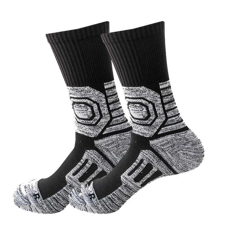 Wholesale custom design shock absorption athletic crew 100 cotton no blisters padded running socks mens