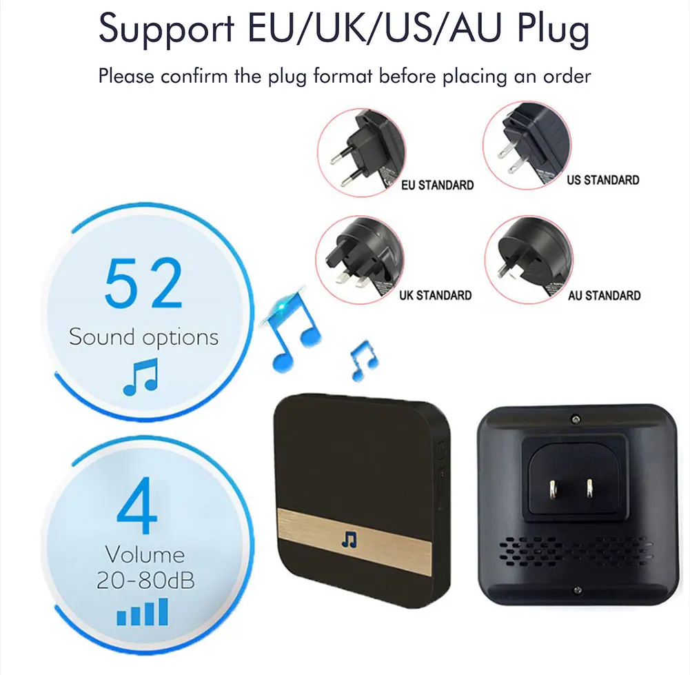 V5 Video Doorbell Smart Wireless WiFi Security Door Bell Camera Visual Recording Home Monitor Night Vision Intercom door phone