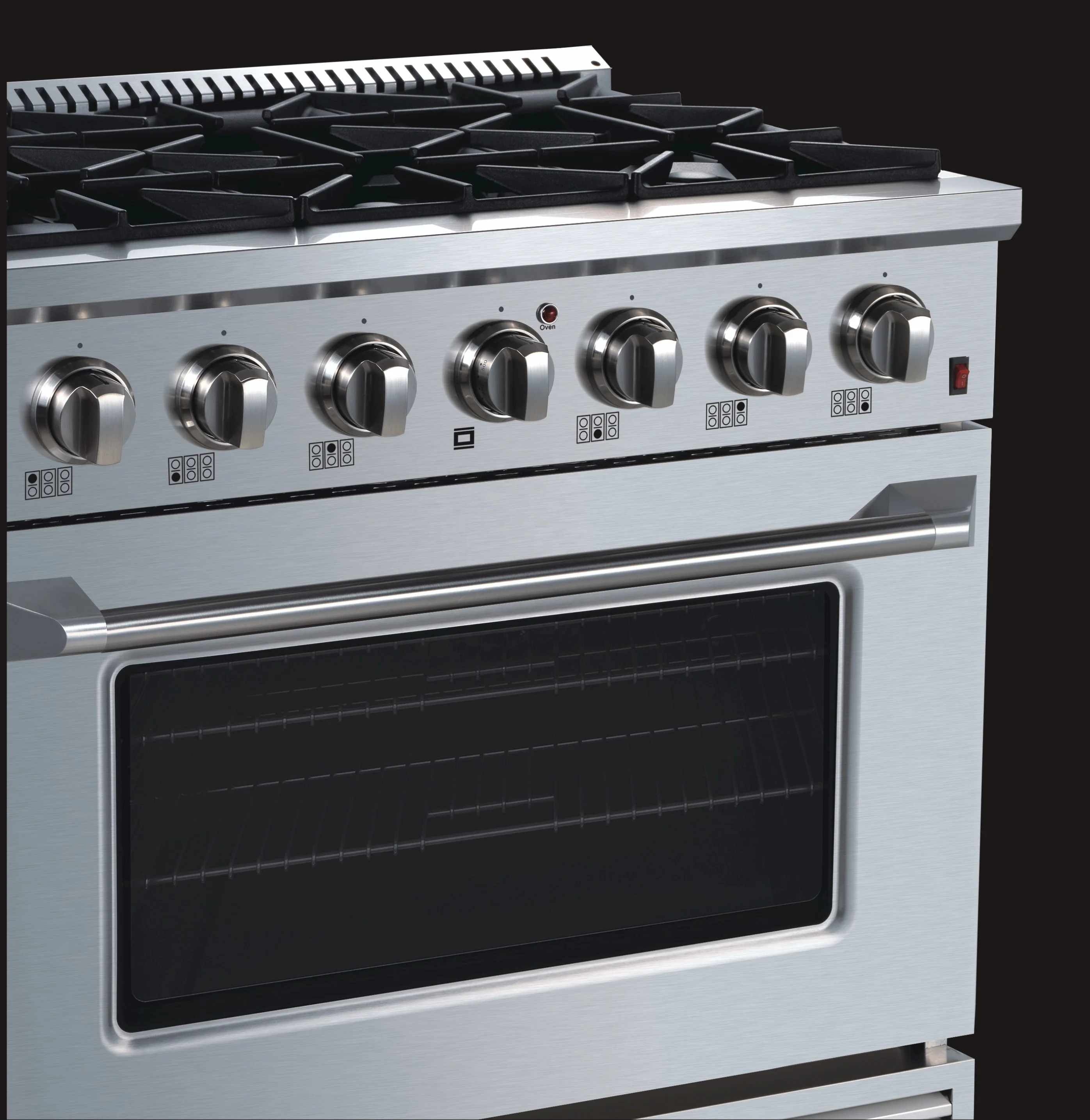 SENG ETL certified black titanium professional range  6 burner 30&36&48 inch free stand gas range