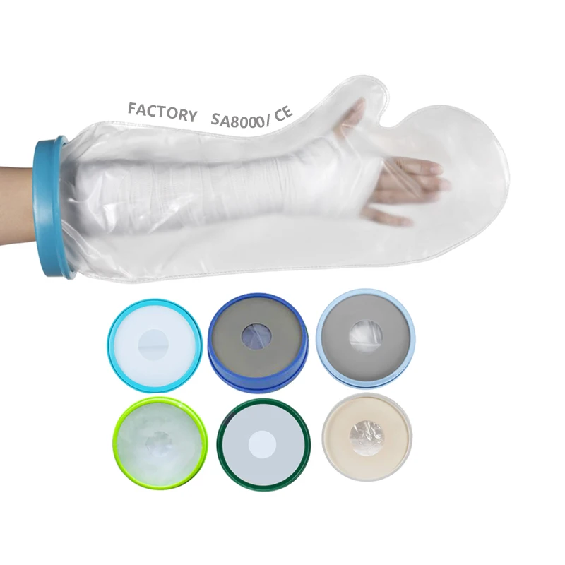 cast covers adult full arm cast protector  reusable bandage cover with ring  waterproof cast protector elastic fabric