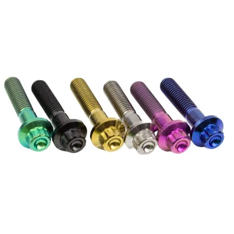 Burnt Titanium Bolt Motorcycle Modified Hollow Flange Screw M6 Stainless Steel Hexagon Screw