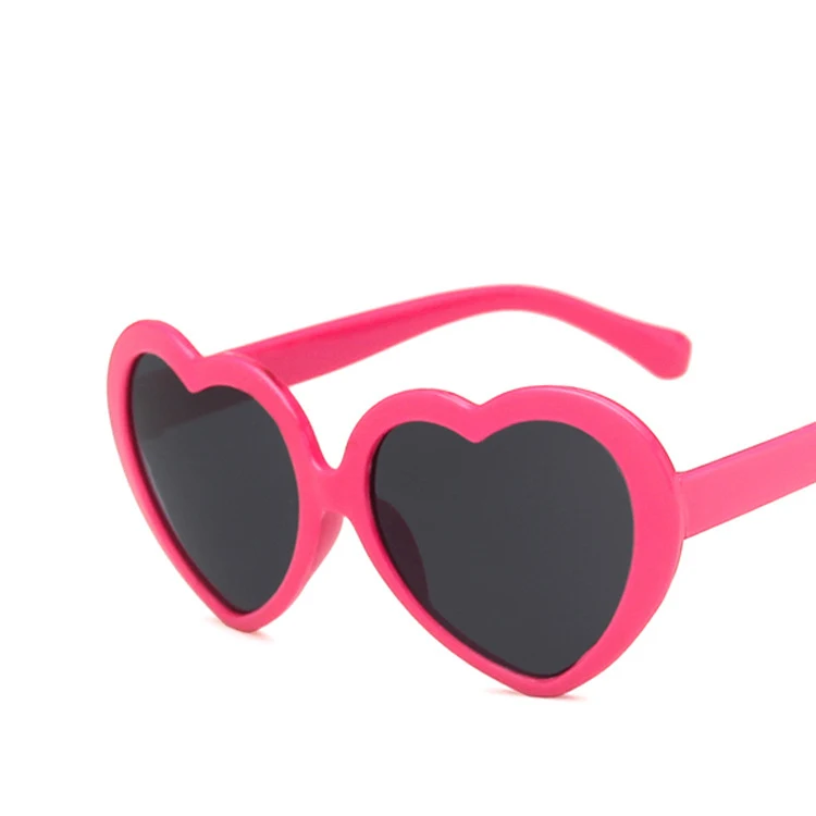 Custom color toddler girl pink heart effect glasses polarized sports bamboo love & roses festival sunglasses