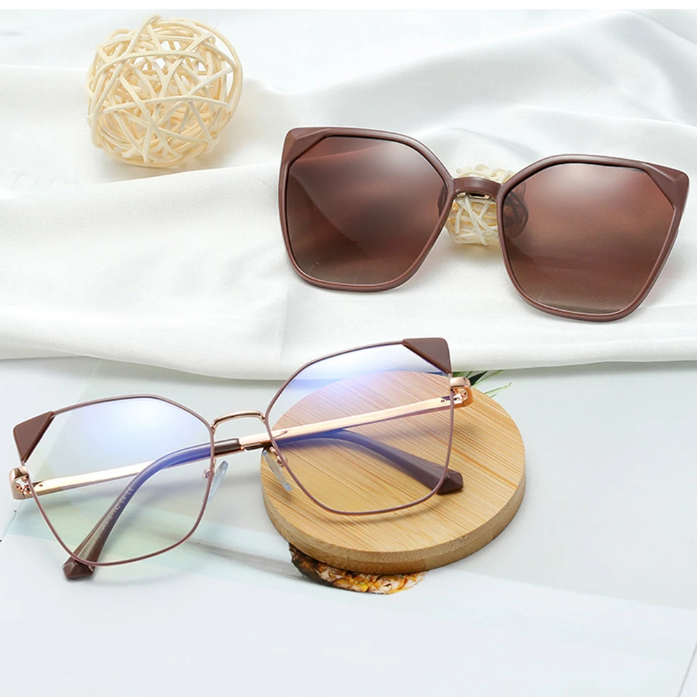 Sparloo 95967 2 in 1 tac clip-on spectacles frames glasses with sunglasses polarized magnetic clip on sunglasses