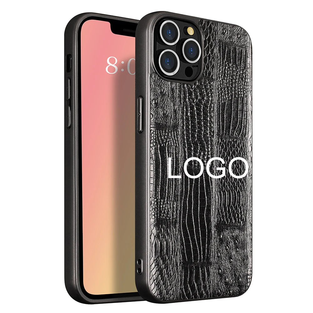 Geili Manufacturer Custom Top Layer Cowhide Leather Phone Case For Iphone For Samsung Anti Fall Protective