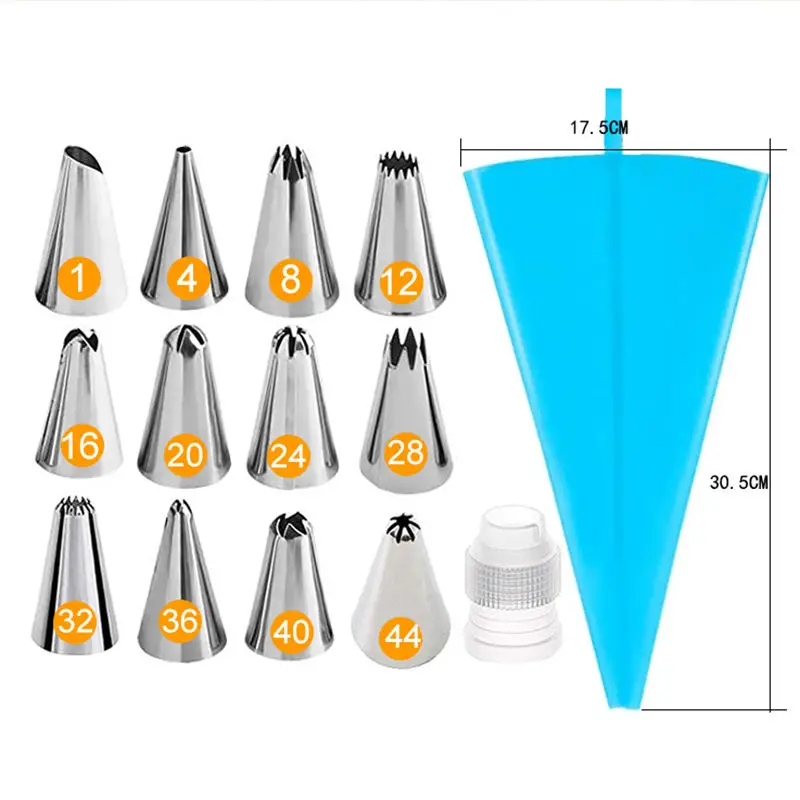Top quality Stainless steel cake decorating tip set piping set pastry nozzles Cake Making Tools Sets Decorating Supplies