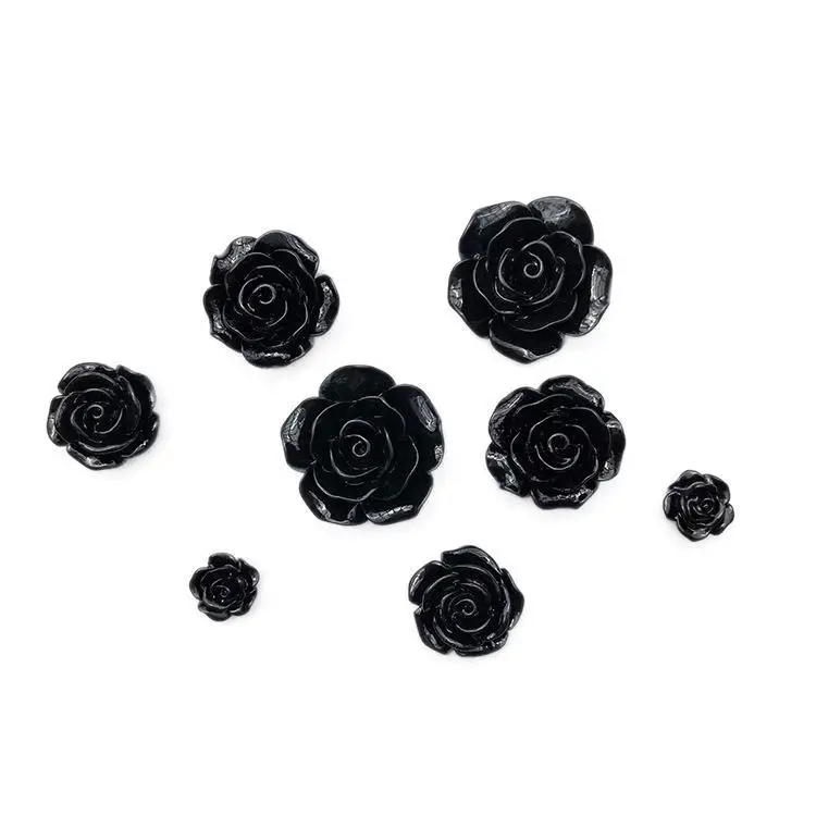 hot selling black retro Baroque flower decoration accessories angel charm DIY resin craft flowers