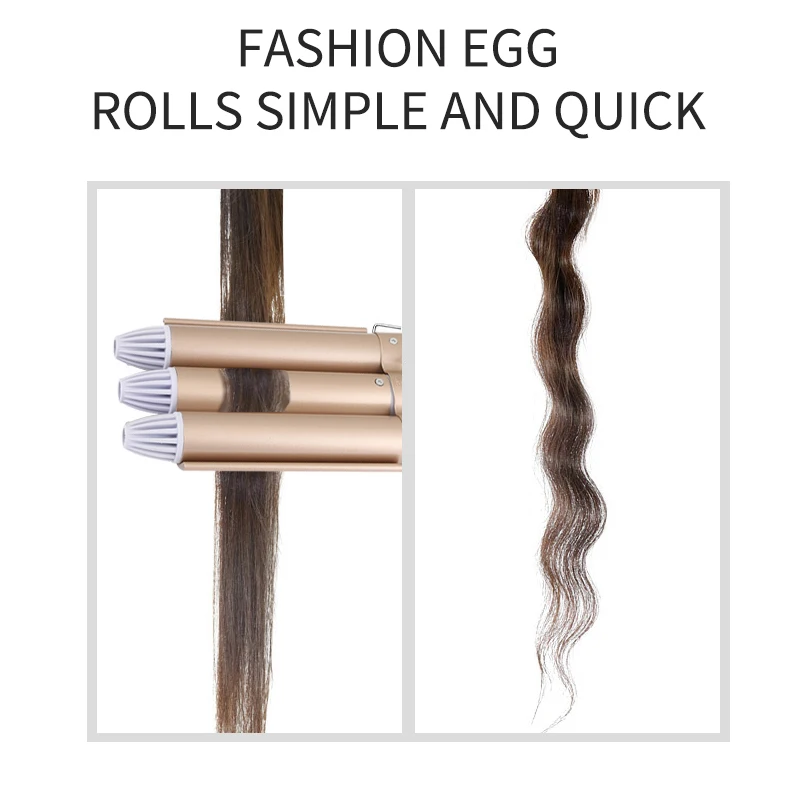 3 Barrel Hair Curler roller price Three Tubes Wavy Curling Iron Professional Ceramic Hair Curler