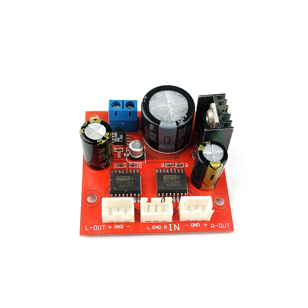 Taidacent Signal Power BTL Differential Output Headphone Amp Amplifier Balanced DRV134 Unbalanced to Balanced Board Module