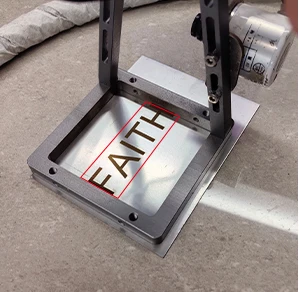 handheld fiber laser marking machine on steel