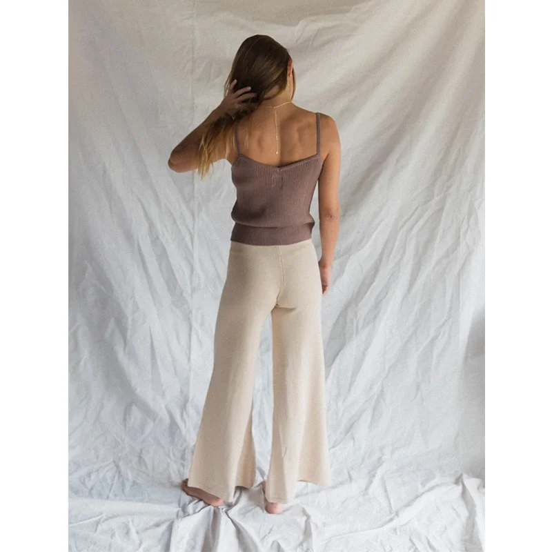 Manufactory Wholesale High Quality V Neck Custom Knit Solid Colour Vest Sweater Women