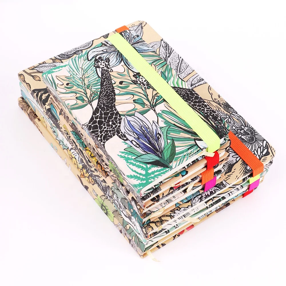 2023 Journal Organizer Hard Cover A5 A6 Notebook Fashion Design Casebound Ruled Craft Notepad Elastic Band Journal For School