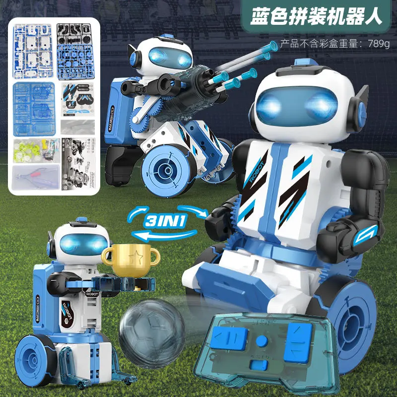 2.4GHz Remote Control Smart Robot 3 in 1 Shooting Bullets RC Programming Robot with Led Light