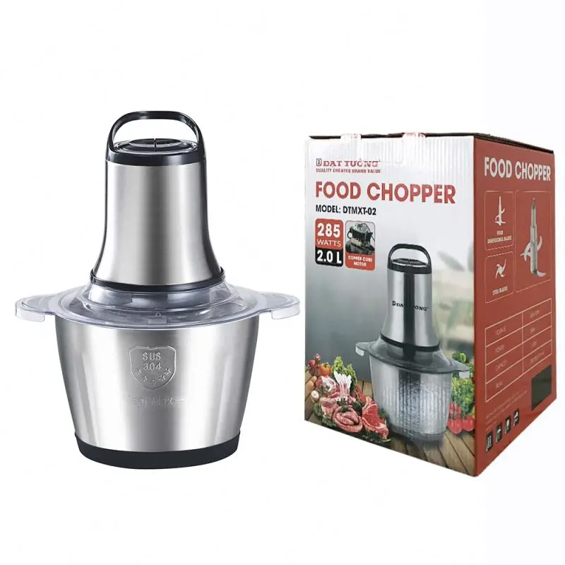 Home Spice Garlic Chopper, Vegetable Stainless Steel Food Processor Mincer Meat Grinder/