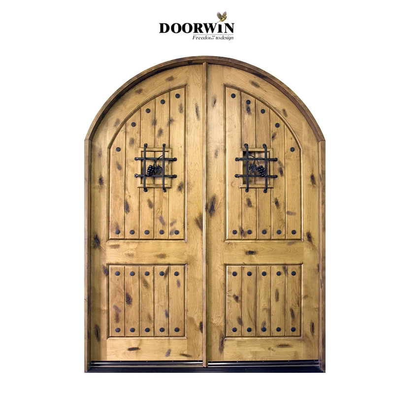 Solid wood entry door Texas hot sale Doorwin Customized Latest Design Double Glaze wood frame front door with sidelights
