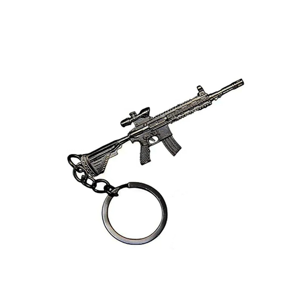 Wholesale customized key chain rings design zinc alloy 3d metal mini sword gun shape keychains