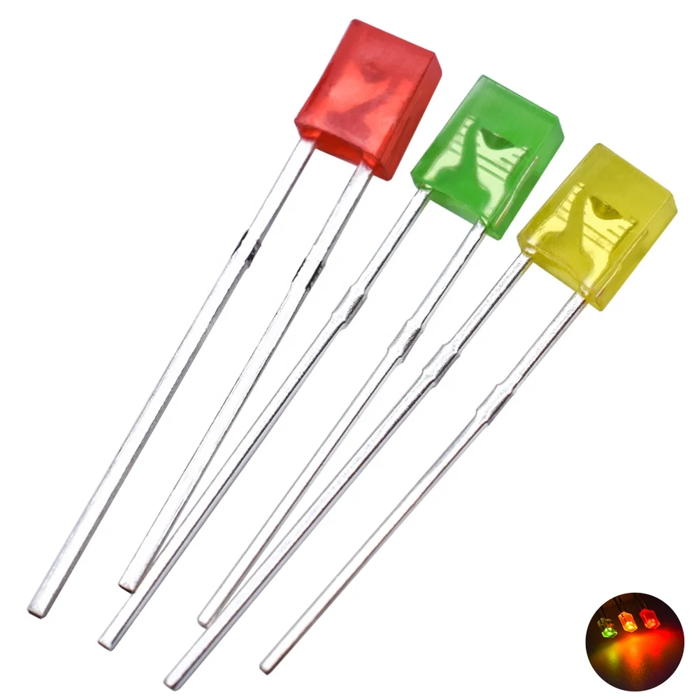 1000pcs/bag 2X3X4 mm Square LED 234 Red Light-emitting Diode White Yellow Red Green Blue Electronic Kit