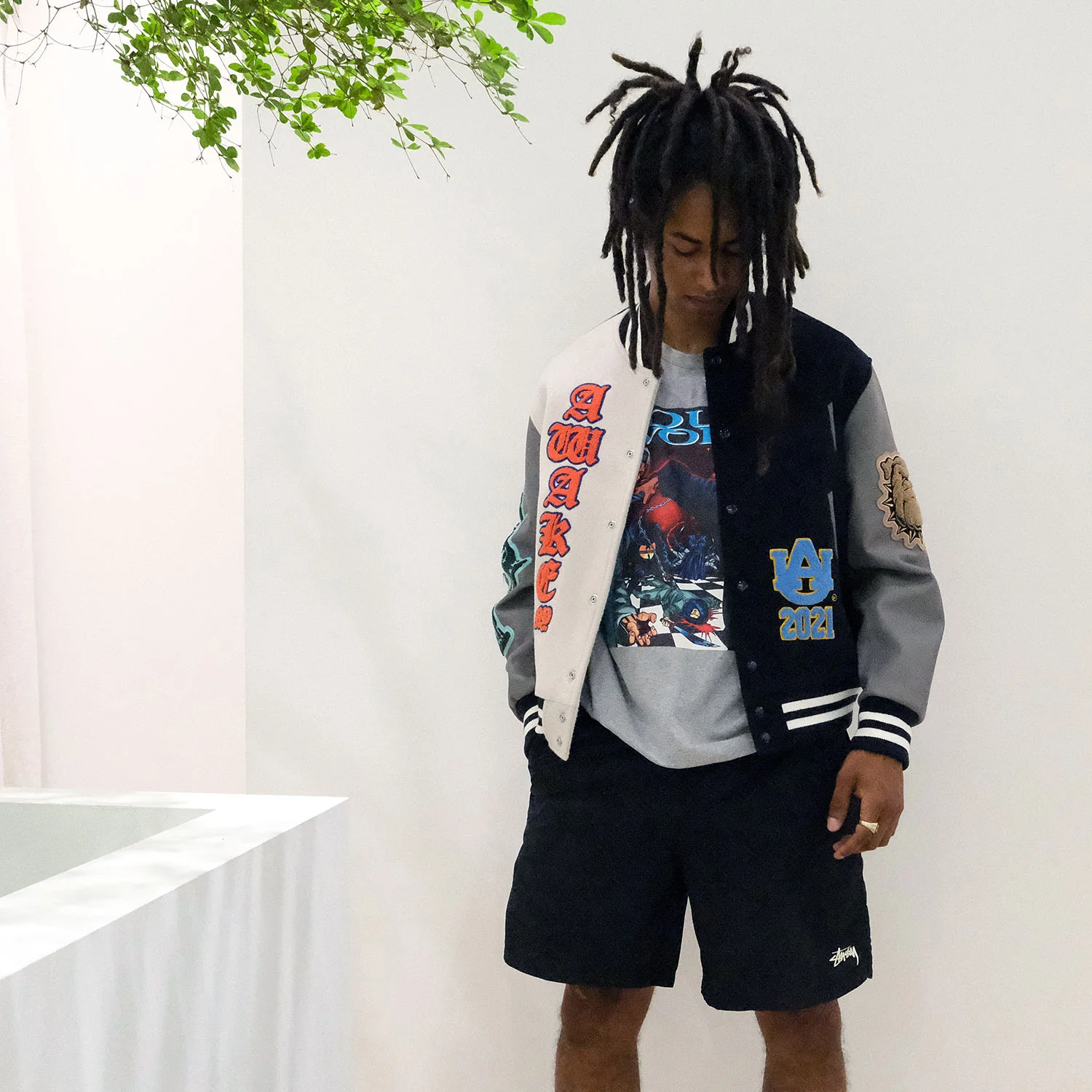 OEM оптовая продажа индивидуальные шенилловые нашивки NY шерстяное тело с контрастными кожаными рукавами мужская куртка Varsity