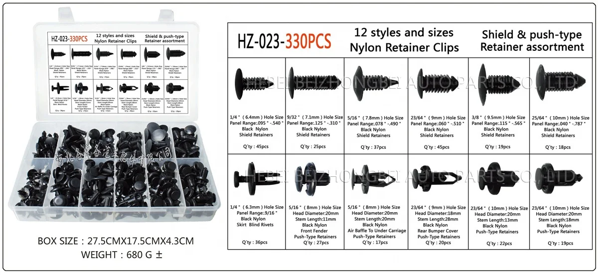 
330PCS 12Kinds Mixed Auto Fastener Car Bumper Plastic Fixed Clamp Christmas Tree Barb Trunk Fixed Clip for Honda for TOYOTA 
