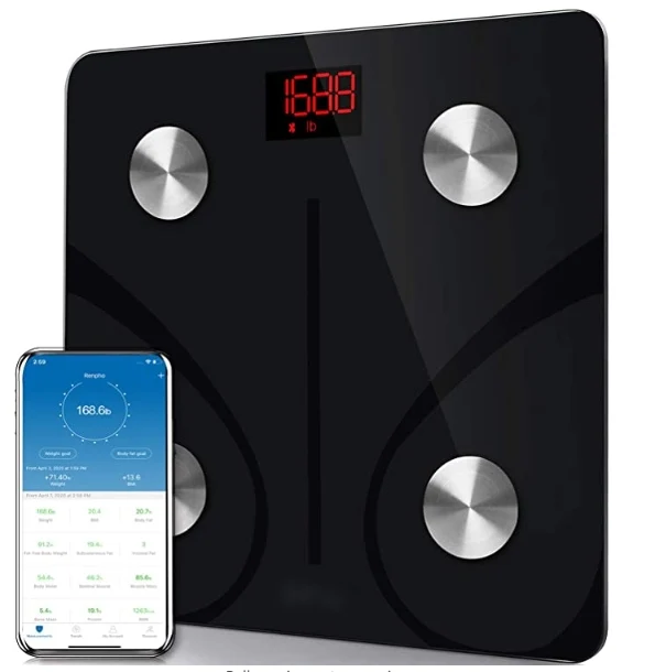 Весы с синими зубьями для определения содержания жира в теле, умные беспроводные весы для ванной, индекса массы тела, анализатор здоровья с приложением для смартфона