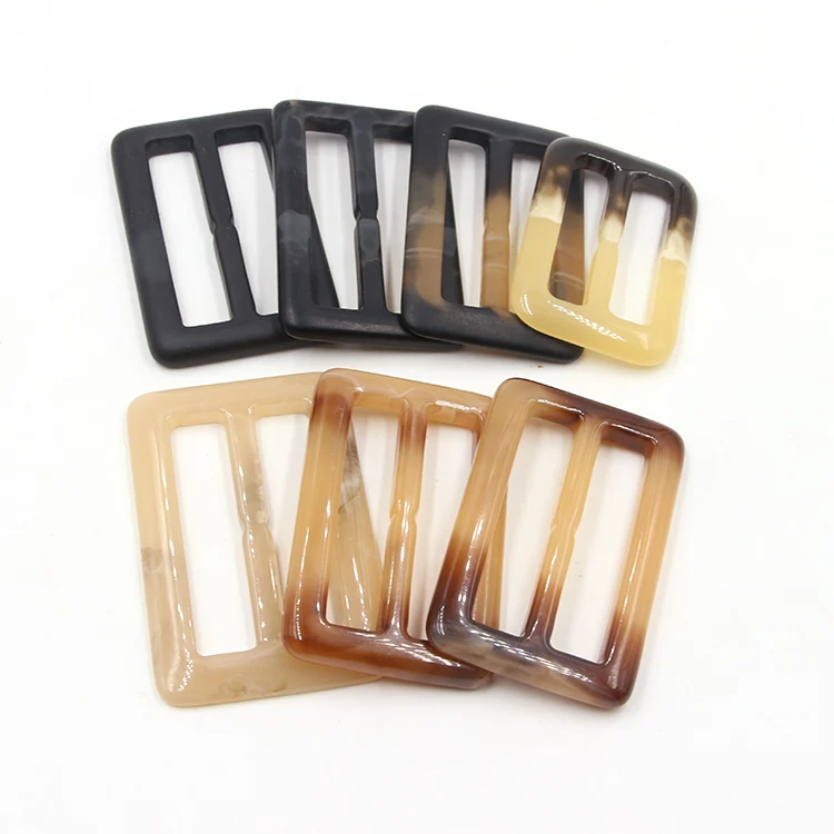 50% Off Wholesale Acetate Acrylic Square Rectangle Swimwear Buckle Custom Women Bikini Tortoiseshell Resin Acrylic Buckles
