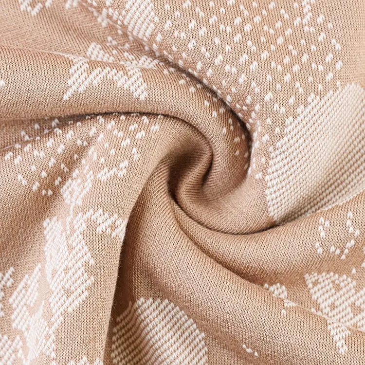 Comfortable terry hacci fabric jacquard fabric 158cm 300gsm print stretch cotton knitted fabric