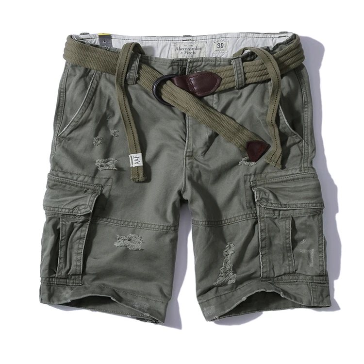 wholesale custom 6 pockets high quality loose fit cargo shorts cotton baggy shorts