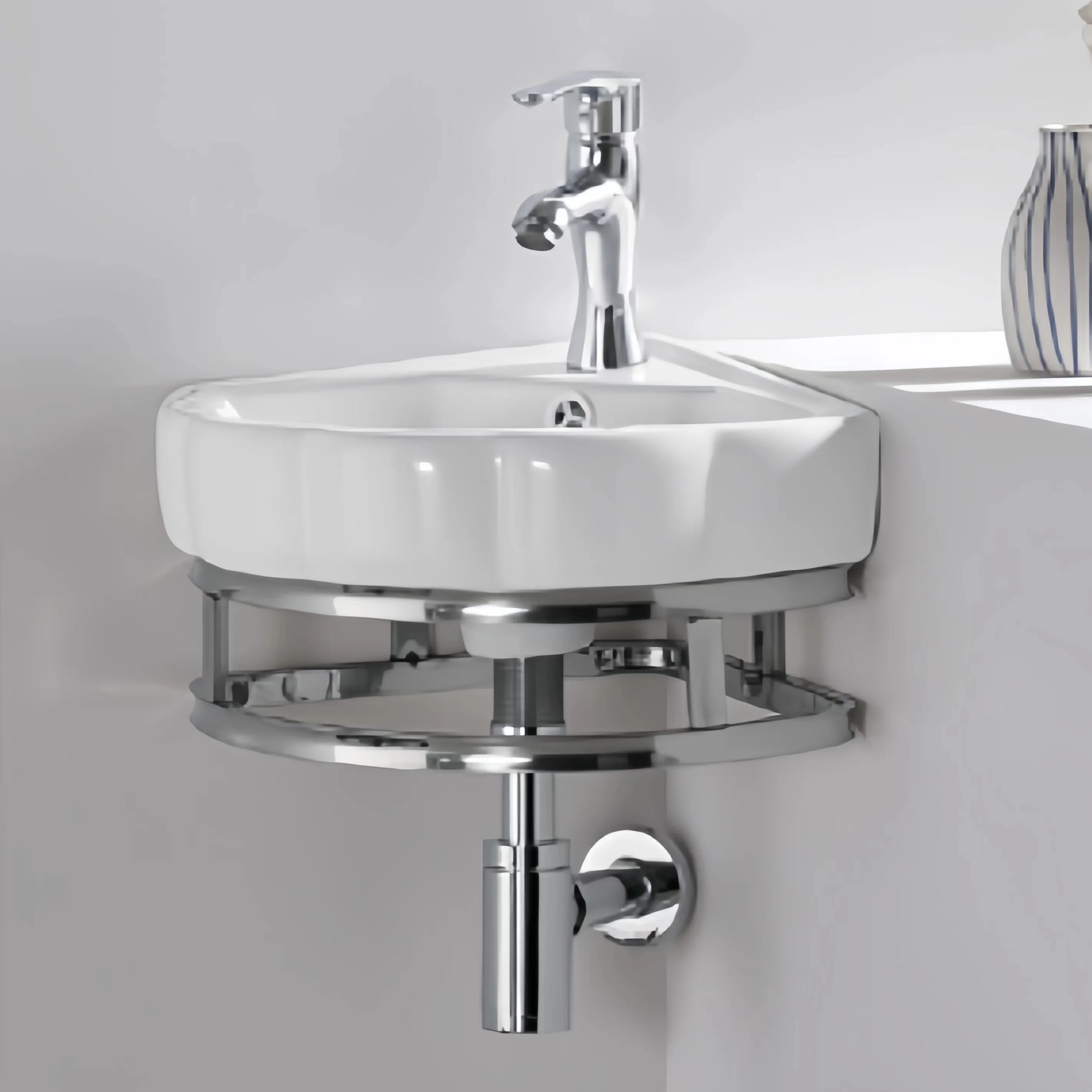 CLASIKAL Ceramic washbasin in bathroom, small unit balcony washbasin, wall mounted ceramic washbasin bracket basin