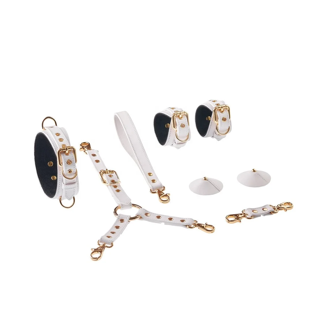 Sm Leather Slave Submissive Collar Handcuff Ankle Cuff Fetish Adult BDSM Collar Leash TFY-0006