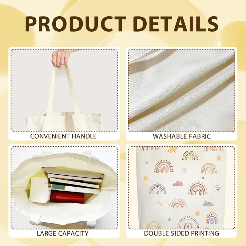 Customized Logo  printable Shopping large Personalized Initial Canvas Beach Bag Monogrammed Gift Tote Bag for Women