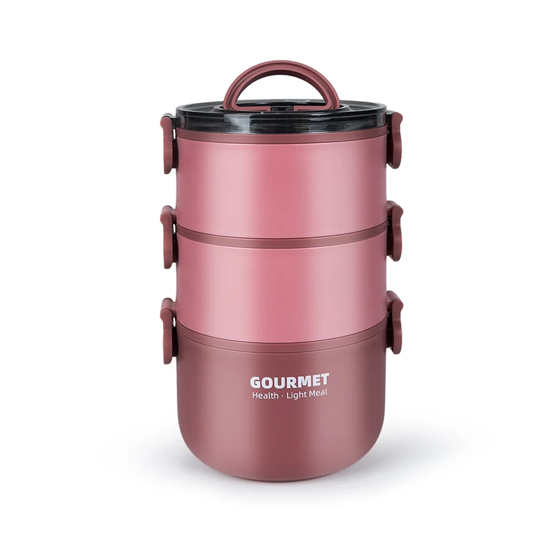 Прекрасное качество, часы из нержавеющей стали с круглым циферблатом, бенто питание детская Ланч-бокс для детей