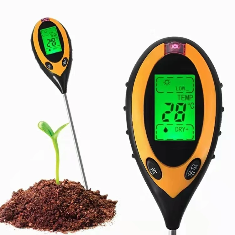 Moisture Meter Light Meter For Plants Crops Flowers Vegetable Soil Ph Meter 4-In-1 Soil Tester