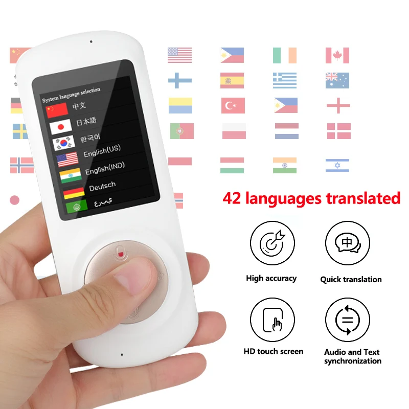 
Smart Portable Instant Voice Translator Support 42 Countries Language Two-way Translation Multi-Language Translator Voice 