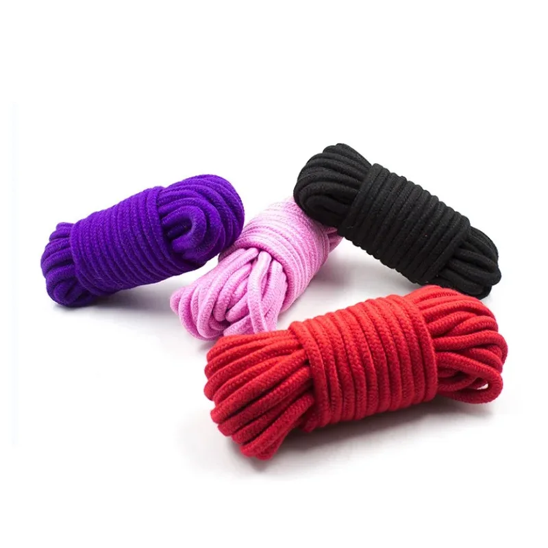2024 Factory Price Erotic 5m 10m SM Bondage Restraints Cotton Rope Adult Rope Art Suspension Ropes SM Products Accessories