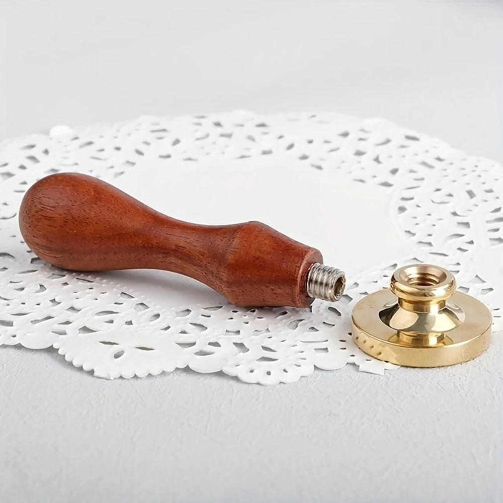 Wood Handle with Metal Stamp Wax Seal Head Vintage Sealing Sunflower Style Seal Wrapping Cards Scrapbooking Crafts