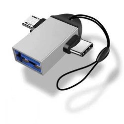 Cantell USB 3.0 Female to Type C Micro USB Fast Charge Data Sync Converter 2 in 1 OTG