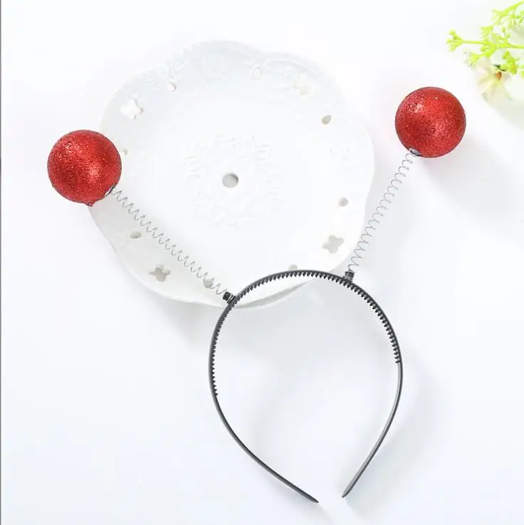 Alien Headband Glitter Martian Antenna Ball Hairband Halloween Cosplay Space Theme Party Accessories Photo Props for Kids Adults