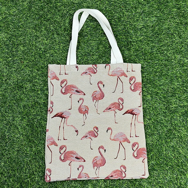Quick customization  jacquard custom tapestry tote bags with custom printed logo